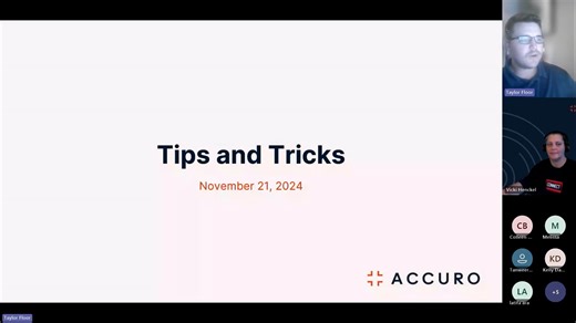 Accuro Tips & Tricks - Nov 21, 2024