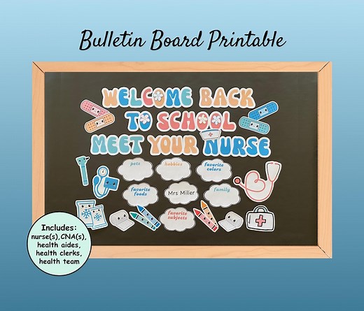 Meet the Nurse Bulletin Board Kit: Pastel School Decor (PDF Printable Set) - Etsy