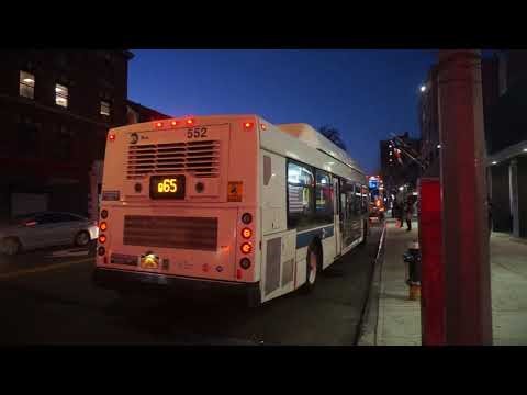 MTA Bus: College Point bound C40LF 552 Q65 at Parsons Blvd/Jamaica Av
