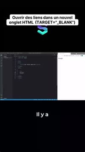 StackTheShorts on Instagram: "Une pépite pour tous les développeurs web ! L'art de manipuler les hyperliens en HTML décortiqué. On observe ici la subtilité de la balise `<a>` : comment définir l'URL avec `href`, et surtout, la commande magique `target=_blank` pour forcer l'ouverture dans un nouvel onglet, optimisant l'expérience utilisateur. Sans oublier l'astuce du `title` pour cette petite info-bulle au survol ! Des fondamentaux qui font la différence sur n'importe quelle page. Apprenez à guid