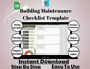 Building Maintenance Checklist Template: Editable Google Sheets (digital Download) - Etsy