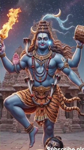 Lord Shiva Dancing Before the Sacred Temple