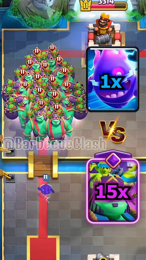 Electro Spirits vs 15x Evo Goblin Giants in Clash Royale