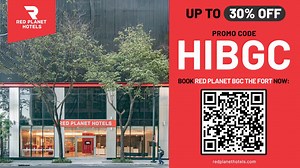 Thank you, Red Planet Hotels Philippines! ❤️ Discover luxury and affordability at NEW Red Planet BGC The Fort! Relax in their comfy queen-sized beds, enjoy Smart TVs with Google Chromecast, and stay connected with WIFI 6. Experience seamless check-in and prime location near BGC's nightlife and malls. Scan to book now and save up to 30% with promo code 'HIBGC'! | It's Showtime