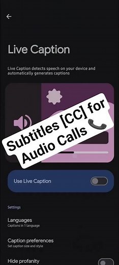 Subtitles For Audio Call with Custom Language #livecaptions #subtitlesforcall