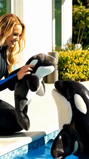 A touching moment captured at the marine center — Jessica Radcliffe surprises a baby orca with a cute orca plush toy! 💙 Watch how the little orca reacts with joy and curiosity. This heartwarming interaction shows the deep bond between humans and marine life. 🌊🐋 Don’t forget to show your love by liking, commenting, and sharing this adorable moment! 💫 📌 Hashtags: #JessicaRadcliffe #OrcaLove #BabyOrca #OceanLife #MarineFriendship #CuteMoments #WildlifeReels #SeaAdventure #Heartwarming #AnimalB