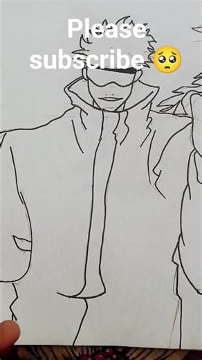 gojo full body drawing