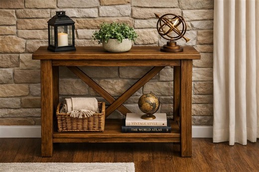 Rustic X Console Table Plans | DIY Entryway Table PDF - Etsy Australia