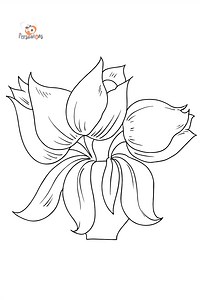 Flower Coloring Page - Tulips ♥ Online and Print for Free!