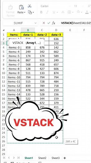 VSTACK Function in Excel 365 | Combine Data Vertically! 💡 #Shorts #ExcelTips