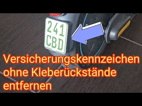 Easily remove E-Scooter license plates and insurance stickers
