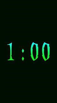 SILENT - 1 Minute Countdown Timer - Crackled - Turquoise Green - 60 Seconds