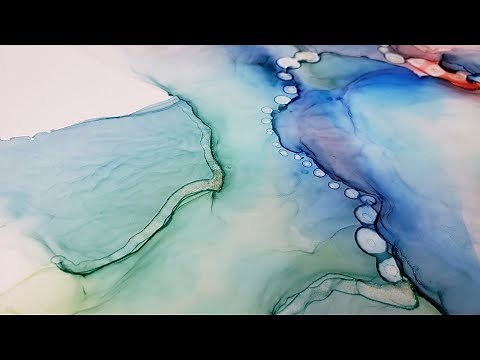 Alcohol Ink On Yupo~ Marabu Inks & Rainbow Solution