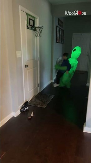 Alien Costume Prank: Boy's Hilarious Backward Fall || WooGlobe