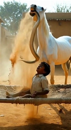 snake attack child . #horse #snake #lifeisbutadream #shorts