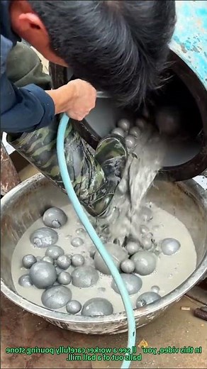 Pouring Stone Balls from a Ball Mill
