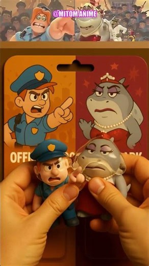 Unboxing Glue Shark x Police x The bad Guys #cartoon #shark #animation