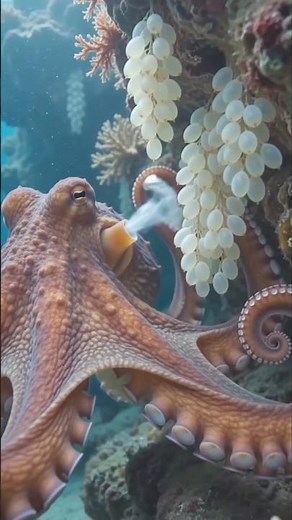 Octopus Eggs and Birth – A Journey of New Life 🐙🌊 #octopus #seacreatures #oceanlife #marinelife
