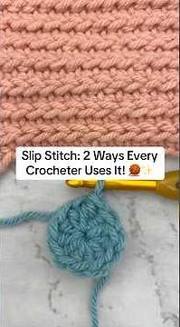Slip Stitch crochet tutorial: How to join rounds + use slip stitches in rows 🧶 #crochet