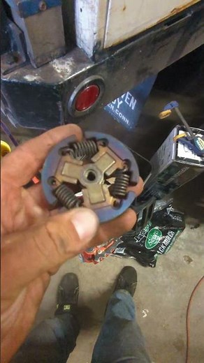 Burnt up clutch and drive sprocket on this Echo CS 400 saw. #mechanic #diy