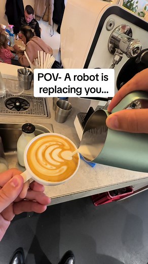 This Incredible Robot Makes the Perfect Latte Art! #coffee #robot #ai #satisfying #barista