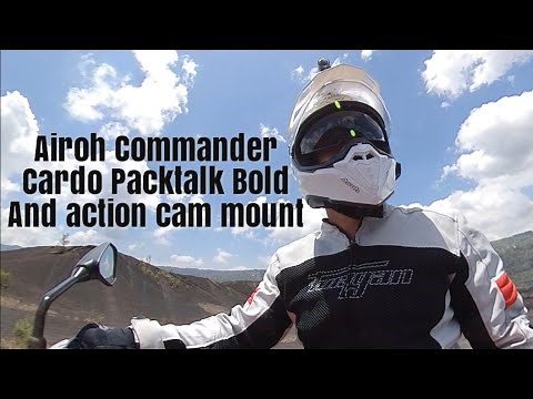 Airoh Commander adventure helmet Review Cardo Bold and actions cameras installation