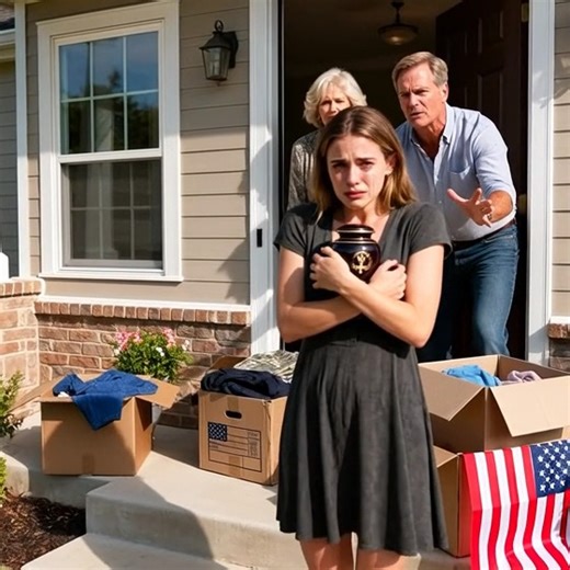 The morning after my soldier husband's funeral, I came home to find my in-laws changing the locks. His father coldly declared, “Only blood family is allowed. Your time here is over.” I stood motionless as they packed my belongings into boxes, then looked him straight in the eye and said, “You forgot one thing…” Emily Carter had barely slept the night after burying her husband, Staff Sergeant Daniel Carter. The ceremony had been small but solemn—an honor guard, a folded flag, the sound of taps ec