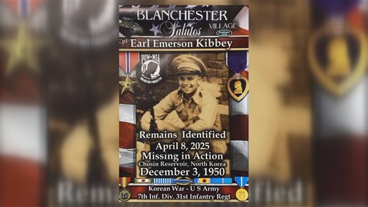 Local Korean War soldier's remains identified, returning home after 75 years