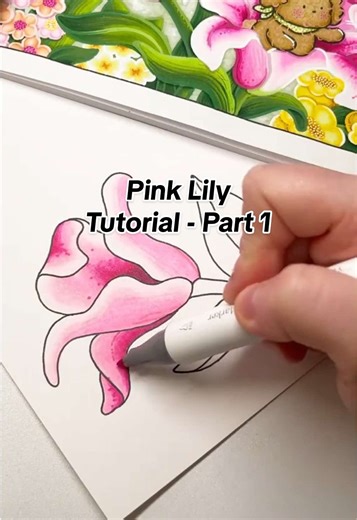 Pink Lily Coloring Tutorial: Petals Step-by-Step