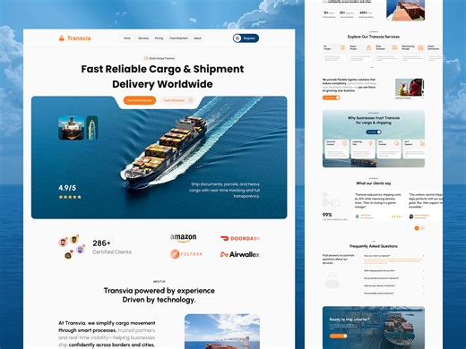 Transvia — Cargo & Shipment Delivery Website UI/UX