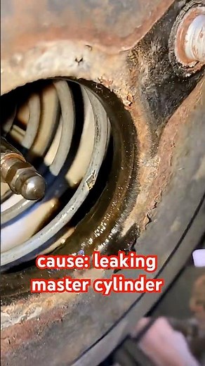 brake master cylinder leak damaged brake booster. #GM #cadillac