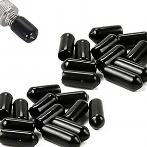 100 PCS Round Rubber End Cap, 0.14"(3.5mm) ID Vinyl Flexible Screw Thread Protectors(Length 15mm), Bolt End Caps for Metal Tubing Rod Bolt Tip, Black