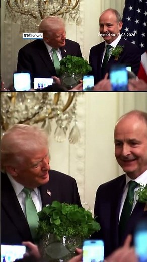 Taoiseach presents St Patrick’s shamrock to Trump | #RTENews #stpatricksday