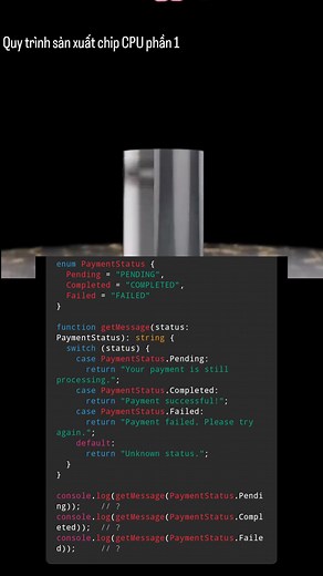 29K views · 171 reactions | Quiz16.13 Using enum in TypeScript Quy trình sản xuất Chip CPU phần 1 #hoclaptrinhchonguoimoibatdau #frontend #backend #TypeScript #javascript #technology #AI #CybersecurityHistory #chip #cpu | Học lập trình cho người mới bắt đầu | Facebook