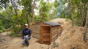 24K views · 677 reactions | Building A Warm Earth Survival Bushcraft Shelter With Wood roof , Clay Fireplace | Creative Wilderness | Facebook
