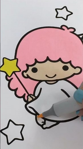 Coloring Sanrio Little Twin Stars Kiki Lala #coloring #sanrio #twins #stars #shorts