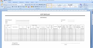 Contoh format daftar nilai siswa