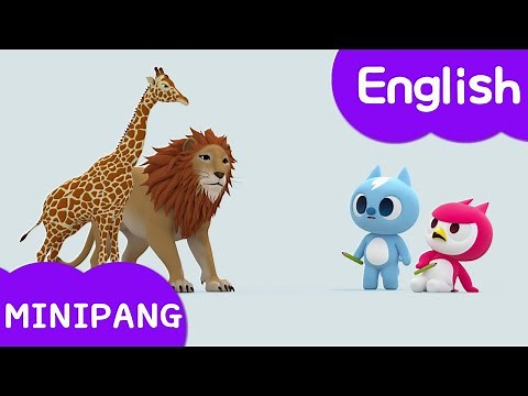 Learn english with Miniforce | Animals |Lion | Giraffe | Gorila | Leopard | Mini-Pang TV 3D Play