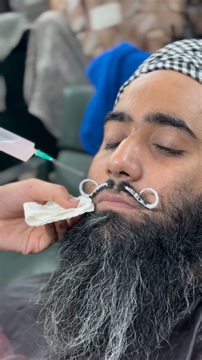 Moustache setting treatment @n‪@niceprofessionalsalon‬mustache #muchlove #muchh