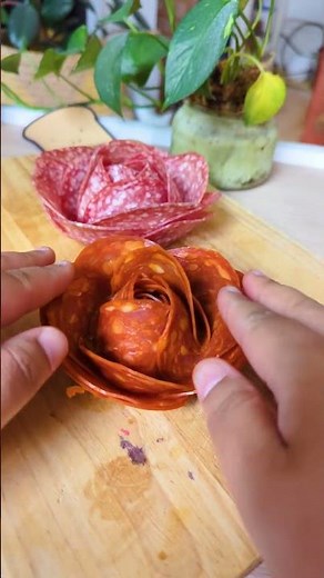 How to make salami roses #salami #shorts