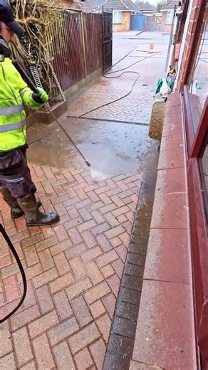 Full Driveway Transformation in less than 1 minute 😲💦 4.5hrs work in less than 60 seconds - time-lapse pressure washing 🔥 #satisfying #pressurewashing #satisfyingvideos #satisfyingcleaning #oddlysatisfying | External Solutions Norfolk