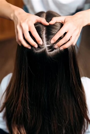 ASMR hair & scalp massage series 🤍 Relaxing scalp massage on brunette hair #ASMR #asmrsounds #asmrvideos #asmrtiktoks #SelfCare