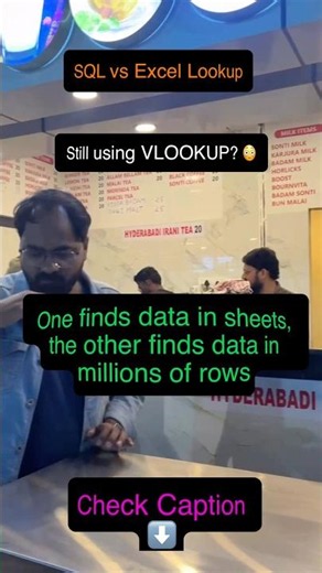 SQL vs Excel Lookup🎬 Hook:“Still using VLOOKUP? 😳”??