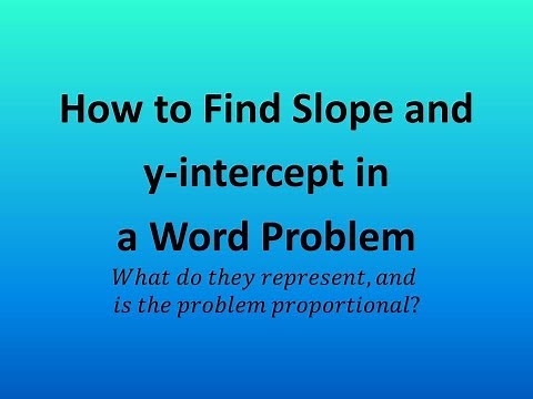 How to Find Slope and y-intercept in a Word Problem: what do they represent? Is it Proportional?