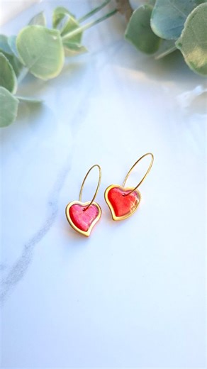 KA Jewellery on Instagram: "Bright red/orange heart hoops are now in my shop 💕 . . . #polymerclay #valentinesgift #heartearrings #hearts"