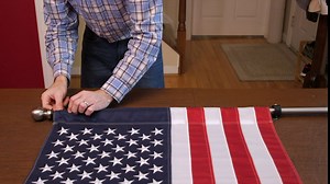 Evergreen Flag Telescoping 5ft Metal Flag Pole | Incl Two Tangle-Free Ring Clips | Stainless Steel | Wall Mounted for Home Garden Outdoor | House and 3'x5' American Flags with Pole Sleeve or Grommets