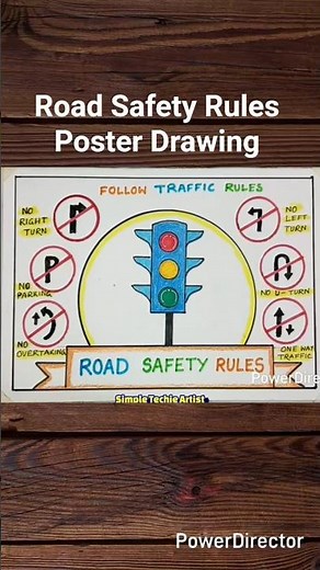 Traffic Signals Drawing | Traffic Signals Chart | Road Safety Rules Drawing | Traffic Lights Drawing