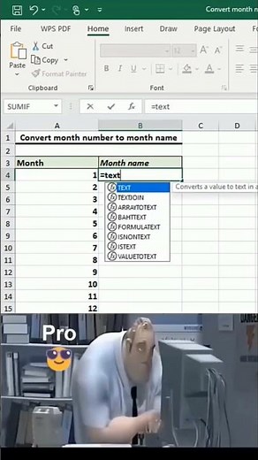 This Formula Converts Month Number to Month Name Instantly! 💯 #excel #shortcut