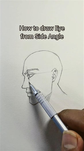 Easiest way to draw Eye from side angle for beginners 👀