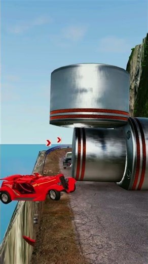 Insane Giant Cylinder Crash Test on Mountain Road | BeamNG.drive Extreme Destruction | BeamNG crash